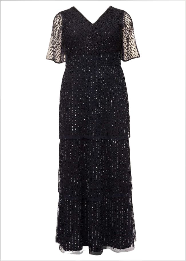  Sascha Beaded Maxi Dress Navy 230659351