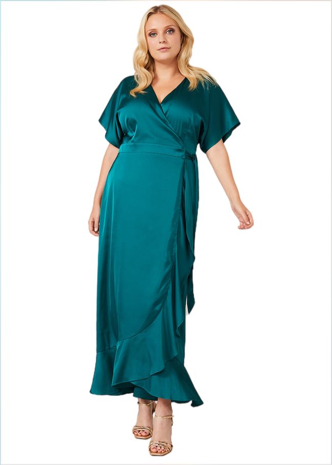  Perry Wrap Maxi Dress Emerald 230677832