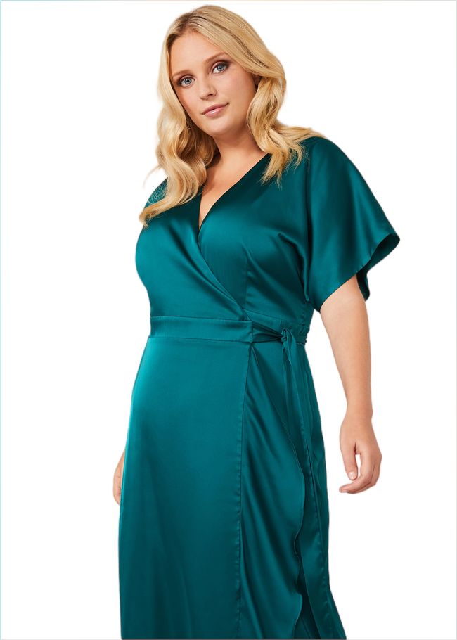  Perry Wrap Maxi Dress Emerald 230677832