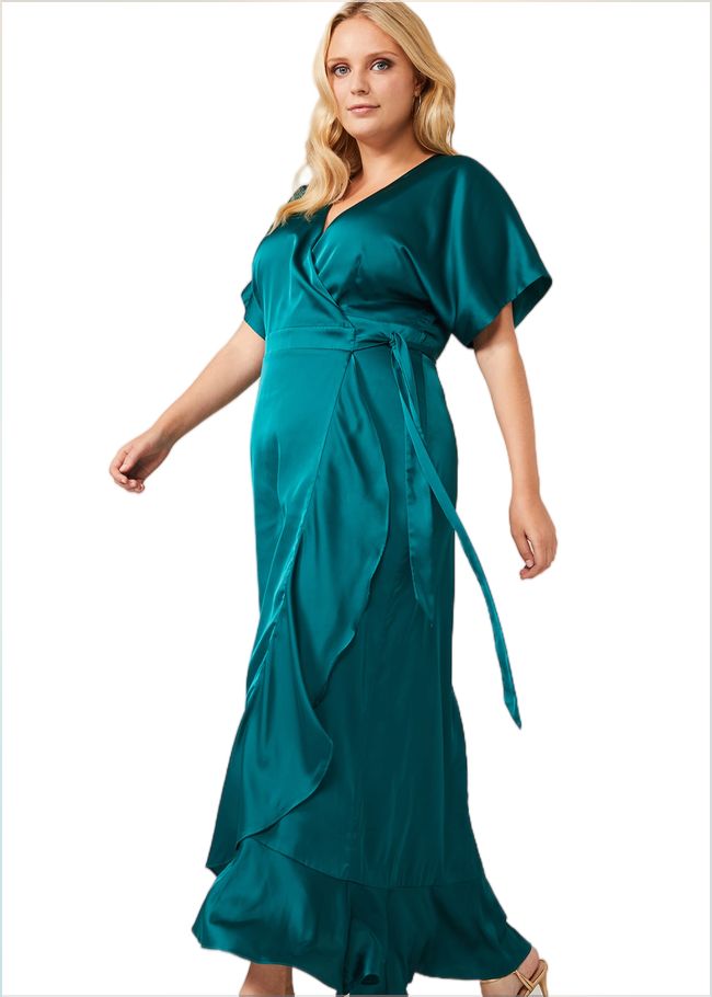  Perry Wrap Maxi Dress Emerald 230677832