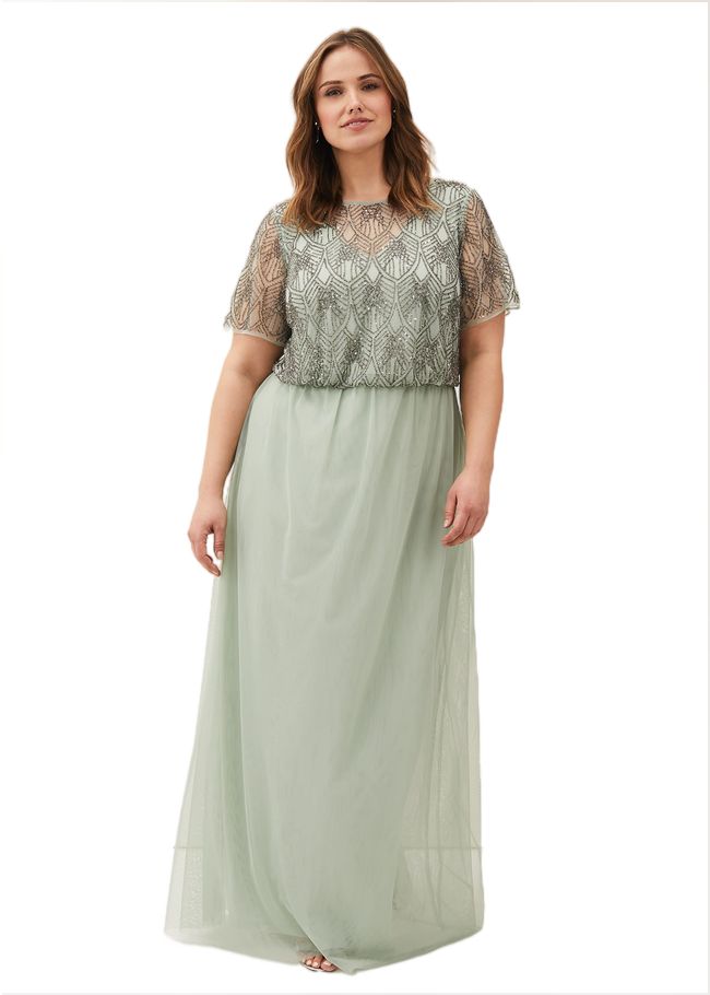  Tomasi Beaded Tulle Maxi Dress Mint 230683705