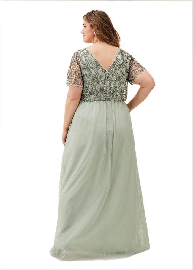  Tomasi Beaded Tulle Maxi Dress Mint 230683705