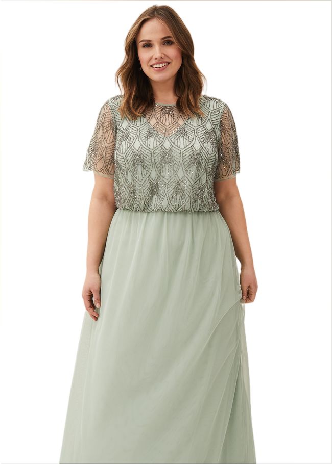  Tomasi Beaded Tulle Maxi Dress Mint 230683705