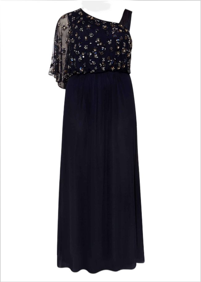  Orianne One Shoulder Tulle Dress Navy 230693351