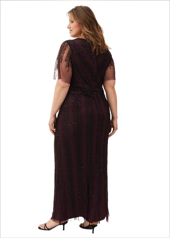  Suzie Beaded Maxi Dress Merlot/Black 230709226