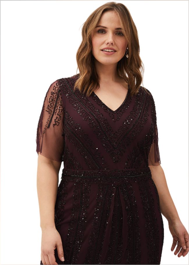  Suzie Beaded Maxi Dress Merlot/Black 230709226