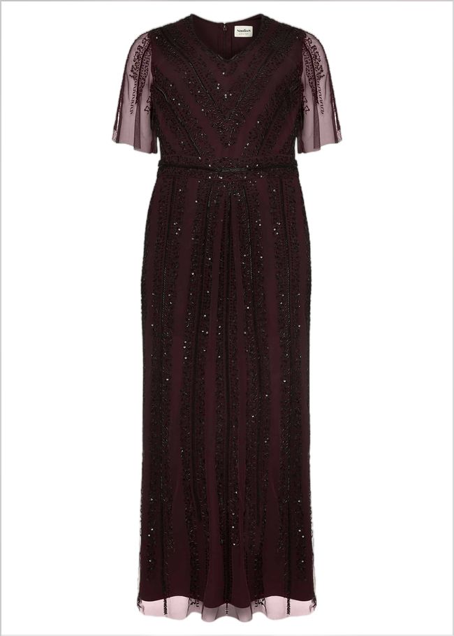  Suzie Beaded Maxi Dress Merlot/Black 230709226