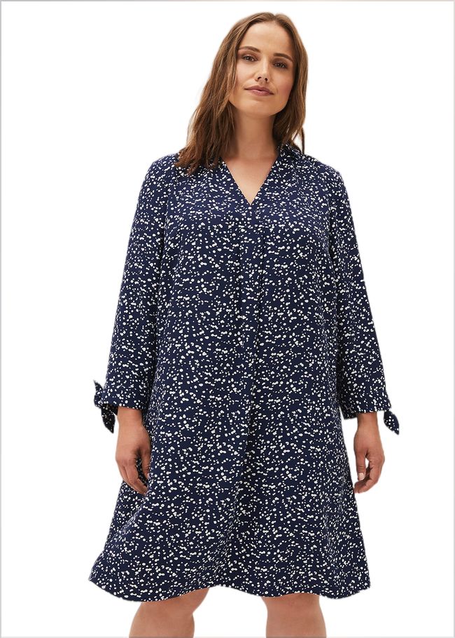  Abigail Spot Swing Dress Navy 230754351