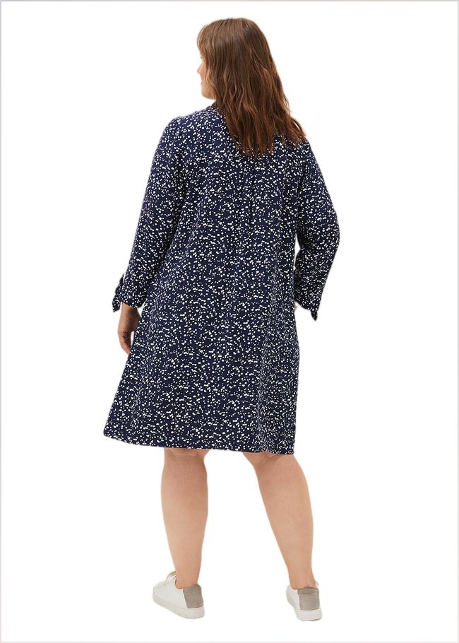  Abigail Spot Swing Dress Navy 230754351