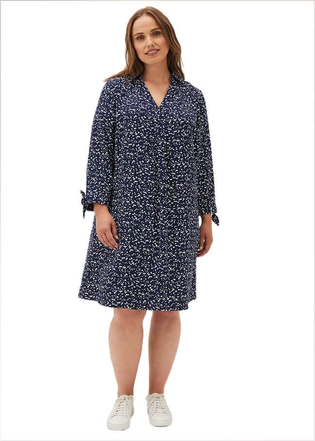  Abigail Spot Swing Dress Navy 230754351