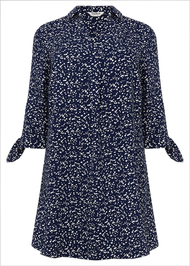  Abigail Spot Swing Dress Navy 230754351