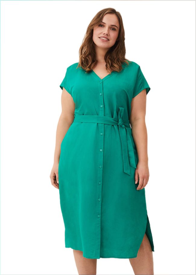  Harper Linen Midi Dress Green 230768693