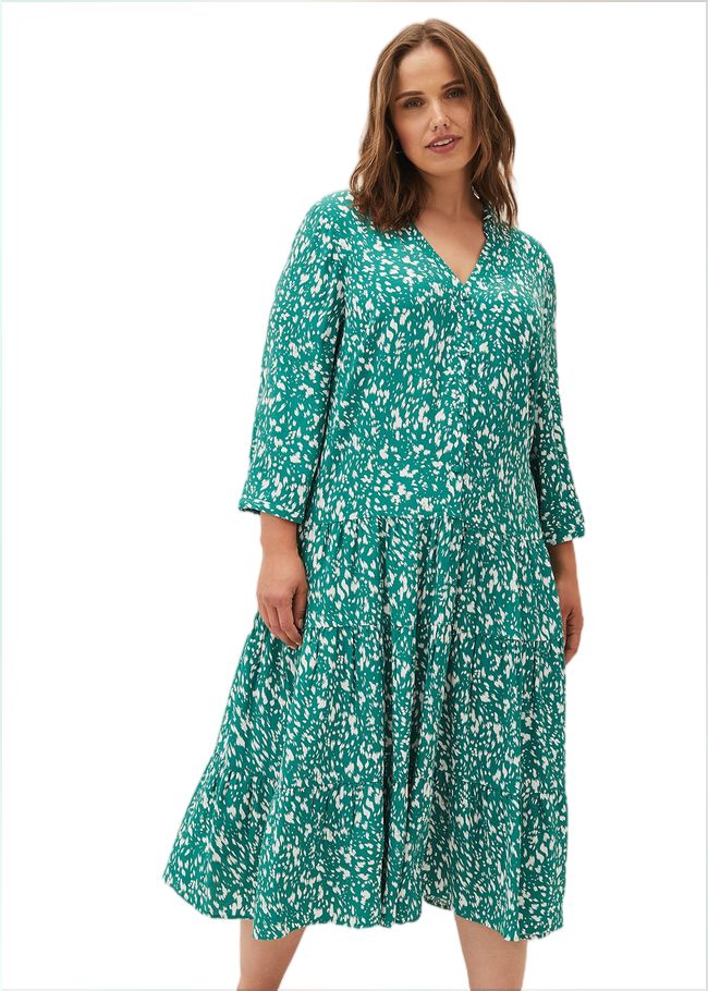  Penele Abstract Print Midi Dress Green 230771693