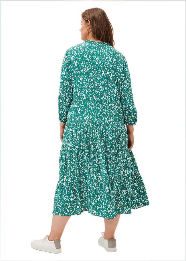  Penele Abstract Print Midi Dress Green 230771693