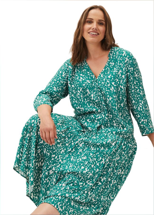  Penele Abstract Print Midi Dress Green 230771693