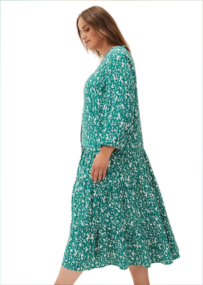  Penele Abstract Print Midi Dress Green 230771693