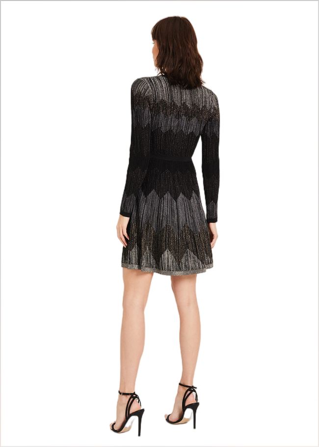  Metallic Knitted Dress Black 240671050