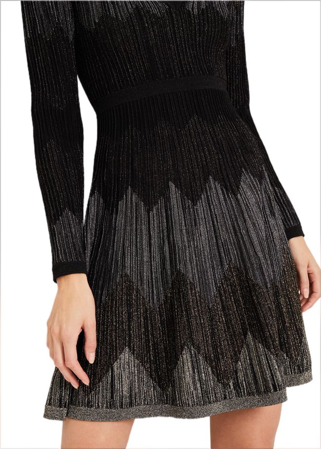  Metallic Knitted Dress Black 240671050