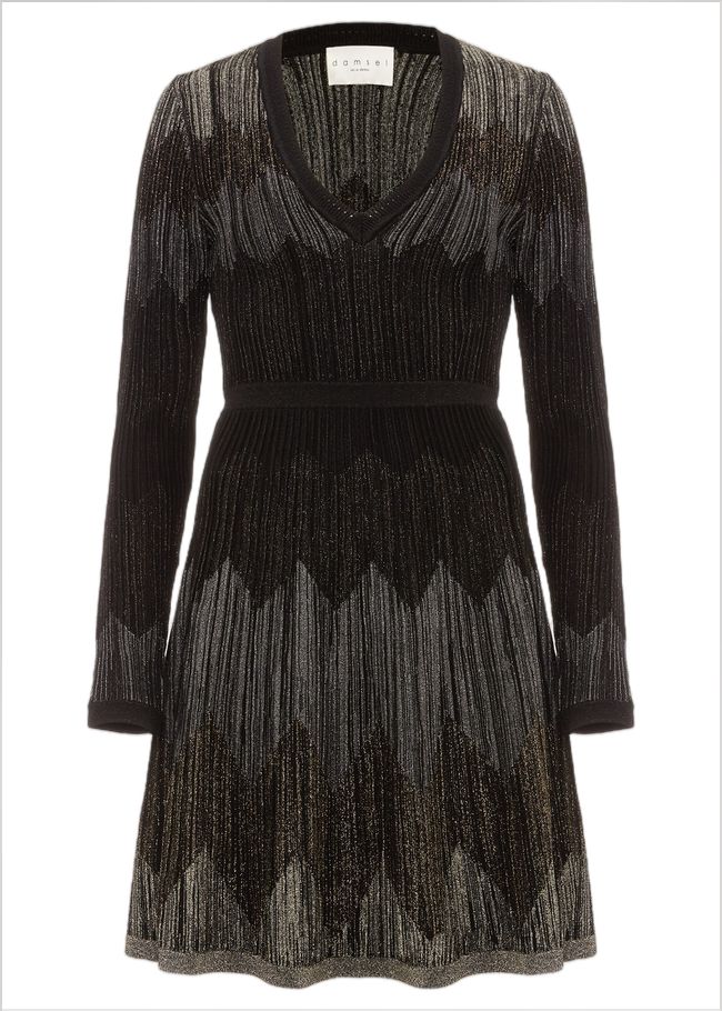  Metallic Knitted Dress Black 240671050