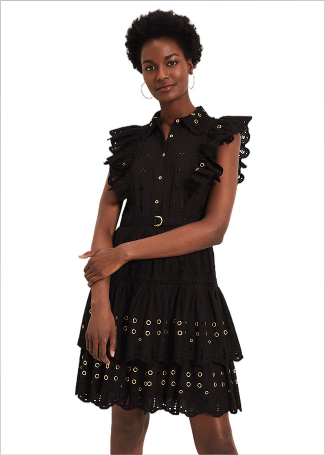  Ana Ruffle Dress Black 240723050