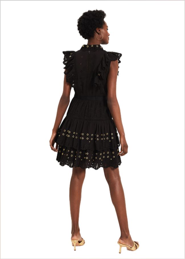  Ana Ruffle Dress Black 240723050