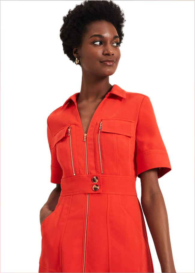  Athena Zip Dress Orange 240727650