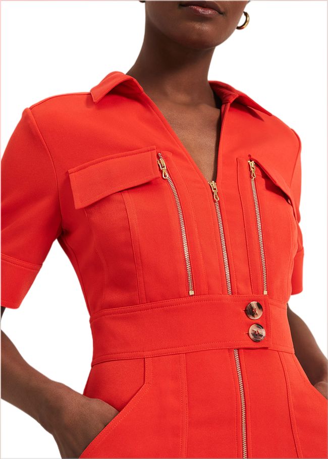  Athena Zip Dress Orange 240727650