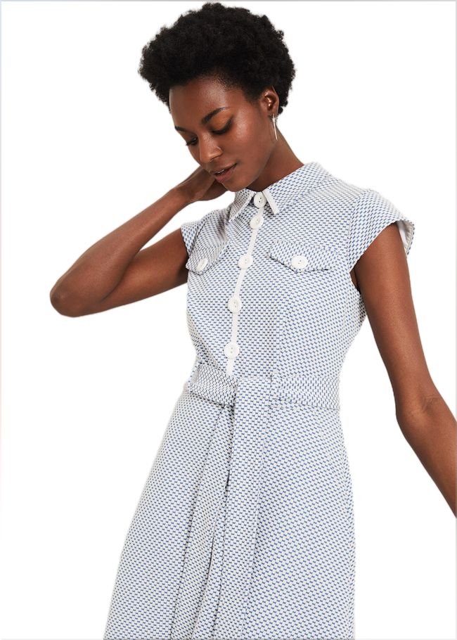  Issie Textured Check Dress Pale Blue 240731409