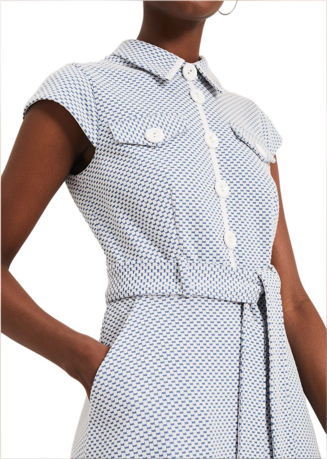  Issie Textured Check Dress Pale Blue 240731409