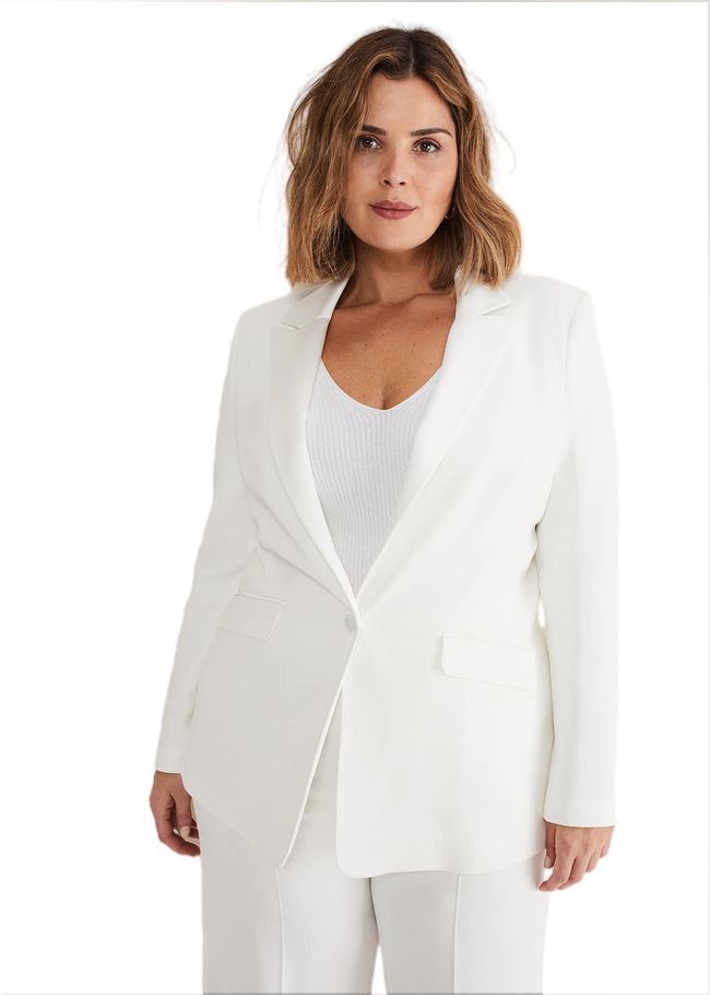  Beatriz White Satin Bridal Blazer Ivory 901124106